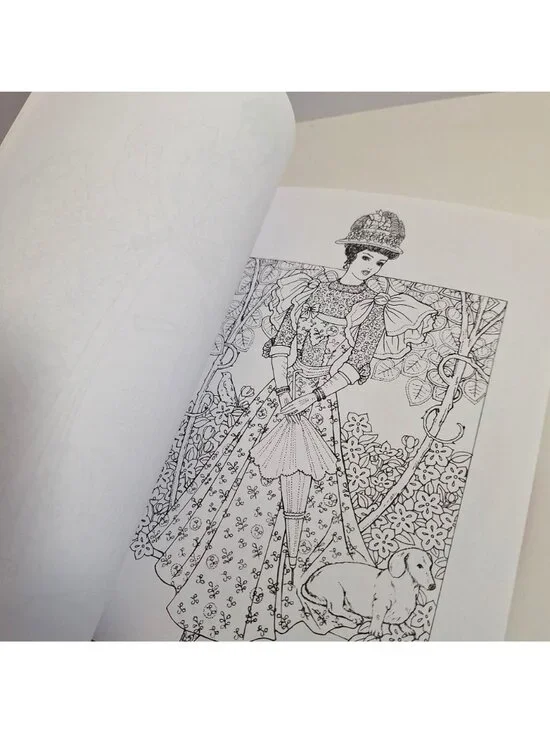 Creative Haven Art Nouveau Animal Fashions Fanciful Faces Coloring Books Lot - Picture 7 of 12